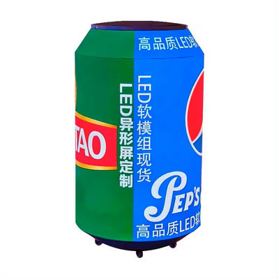 Can Shaped Indoor Outdoor Advertising Led Display Screen P2 Full Color Floorstanding