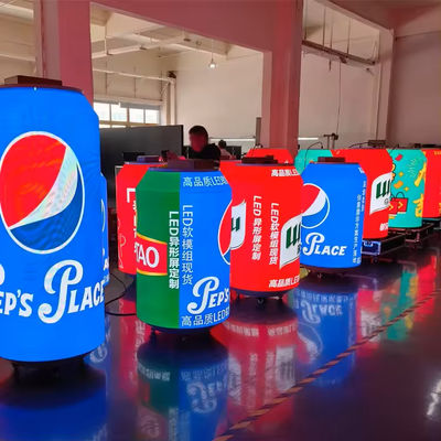 Can Shaped Indoor Outdoor Advertising Led Display Screen P2 Full Color Floorstanding